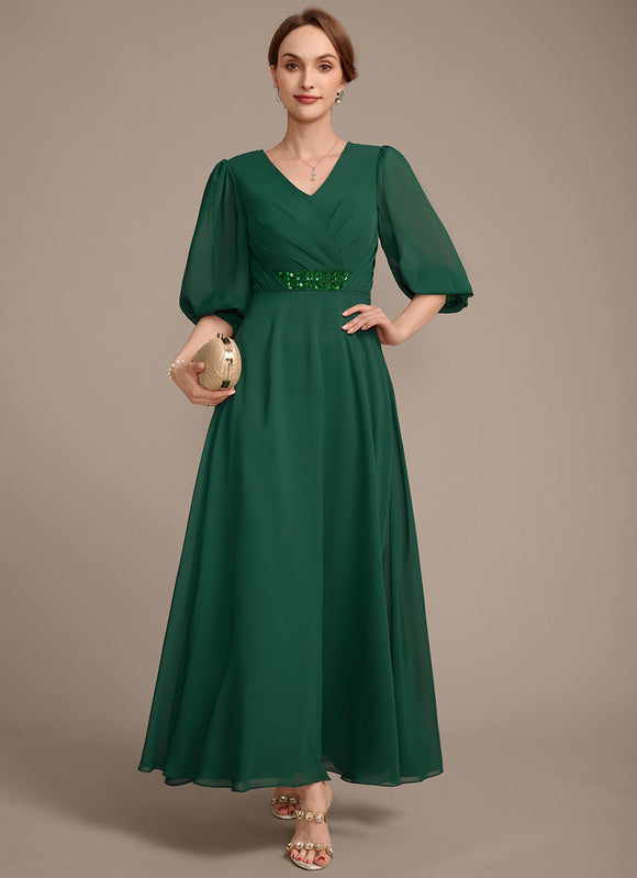 Robe Trapèze Vert Émeraude Élégant - gallery 1