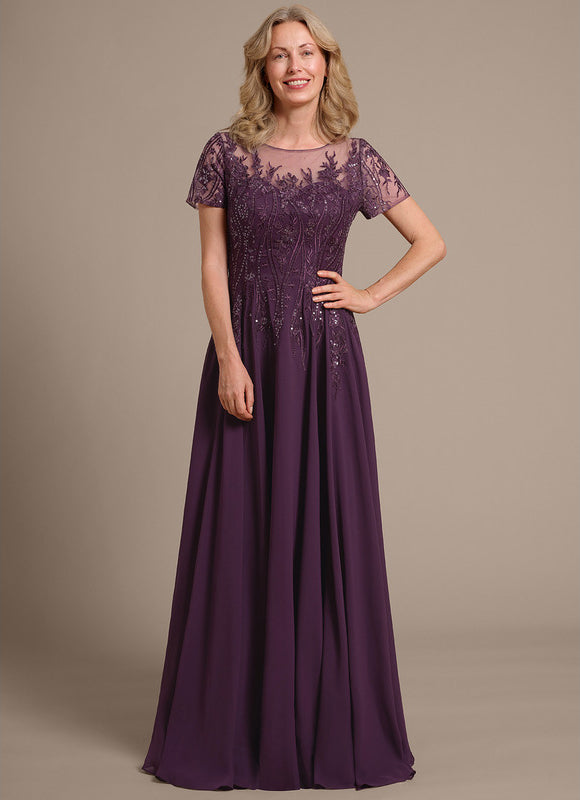 Robe Trapèze Longue Violetée