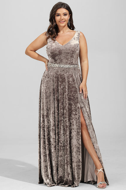 Robe Trapèze Satiné Sable Élégant - gallery 4