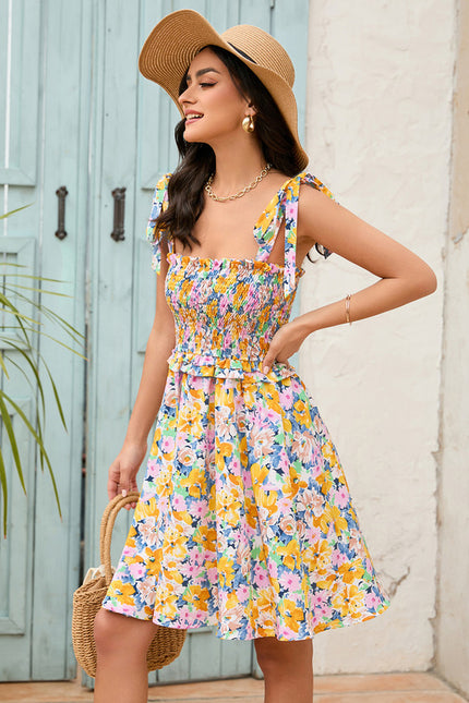 Robe Trapèze Fleurie Été Joyeux