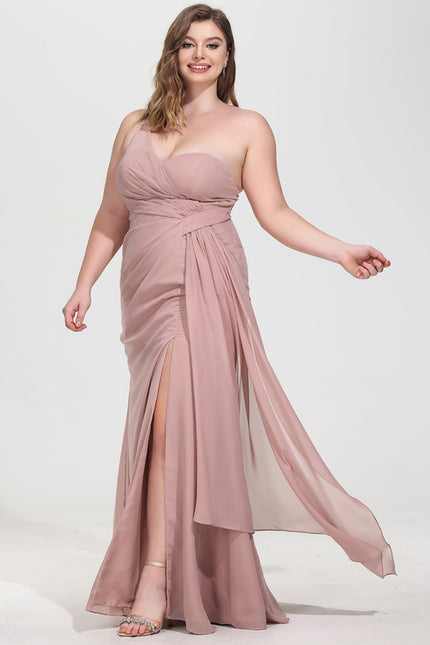 Robe Trapèze Asymétrique Beige - gallery 8