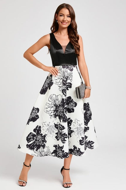 Robe Trapèze Floral Contrast - gallery 6