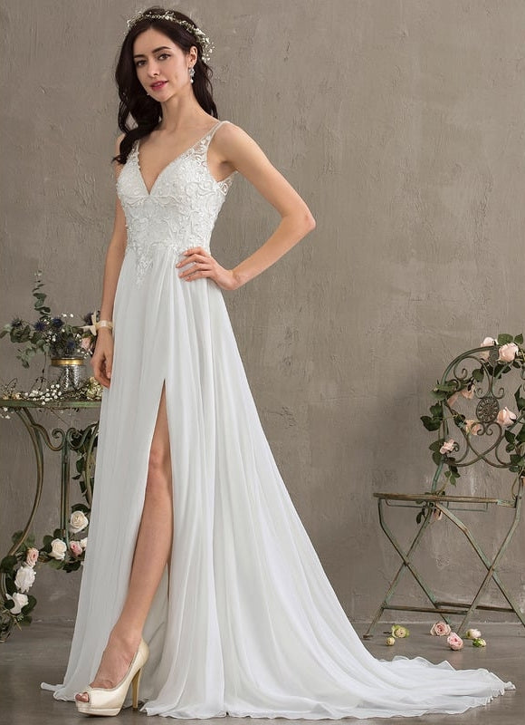 Robe Trapèze De Mariée Aérienne - gallery 7