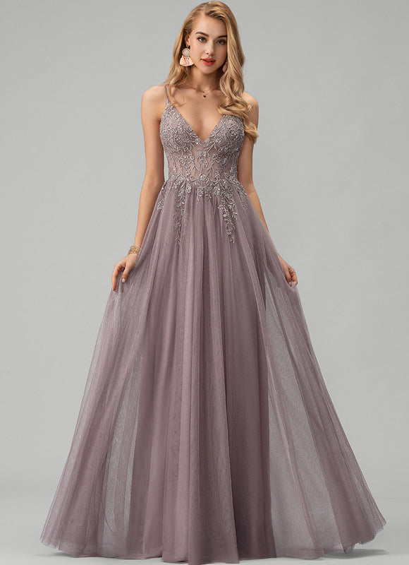 Robe Trapèze Voile Argenté - gallery 4