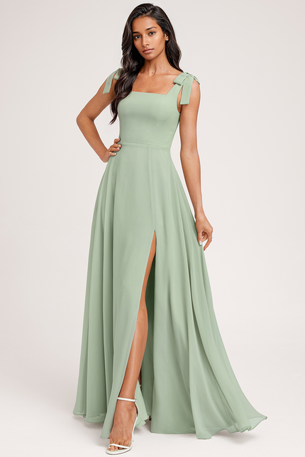 Robe Trapèze Élégante Vert Clair