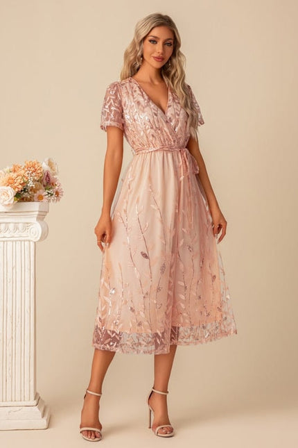 Robe Trapèze Paillette Vaporeuse - gallery 2