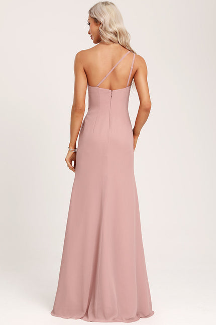 Robe Trapèze Asymétrique Beige - gallery 3