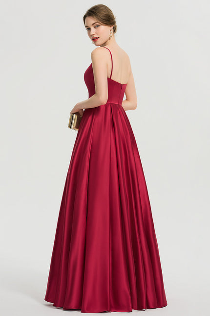 Robe Trapèze Satin Émeraude - gallery 3