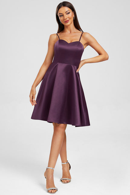 Robe Trapèze Cœur Satinée - gallery 2