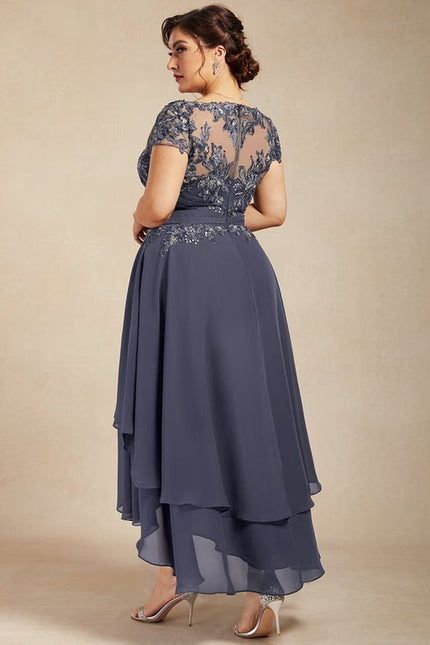 Robe Trapèze Élégance Grise Lumineuse - gallery 8