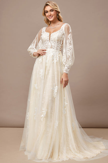 Robe Trapèze De Mariée Éthérée