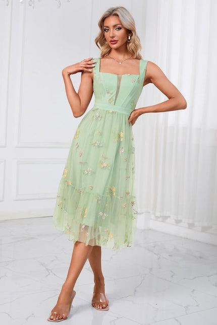 Robe Trapèze Tulle Printanière - gallery 1