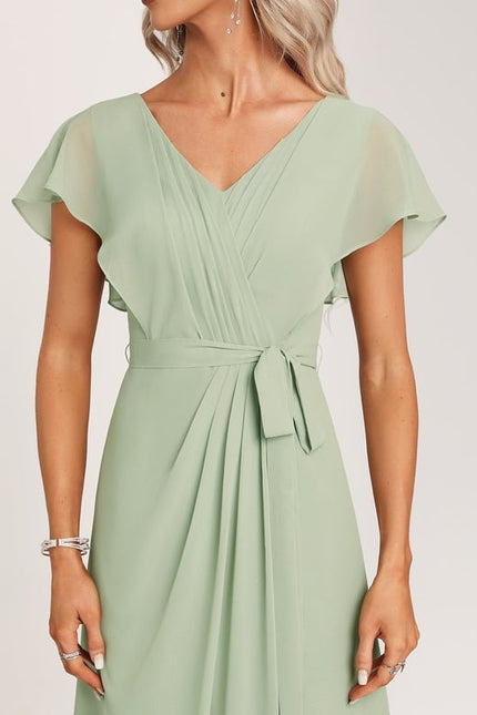 Robe Trapèze Mousseline Fendue - gallery 1