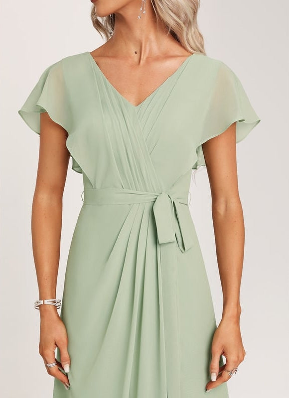 Robe Trapèze Mousseline Fendue - gallery 1