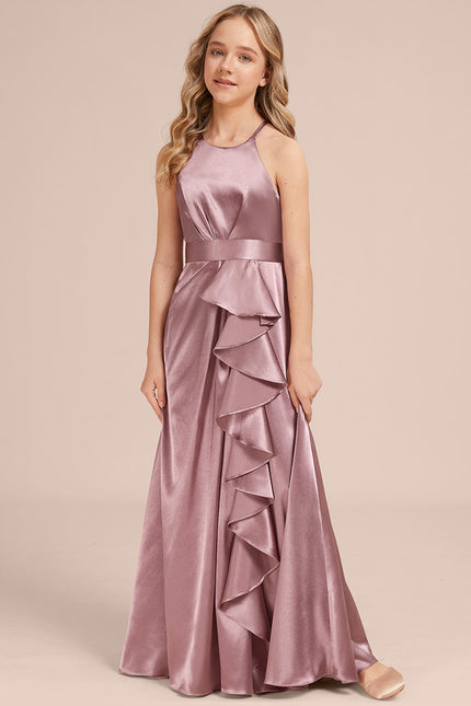 Robe Trapèze Satin Lilas Élégante