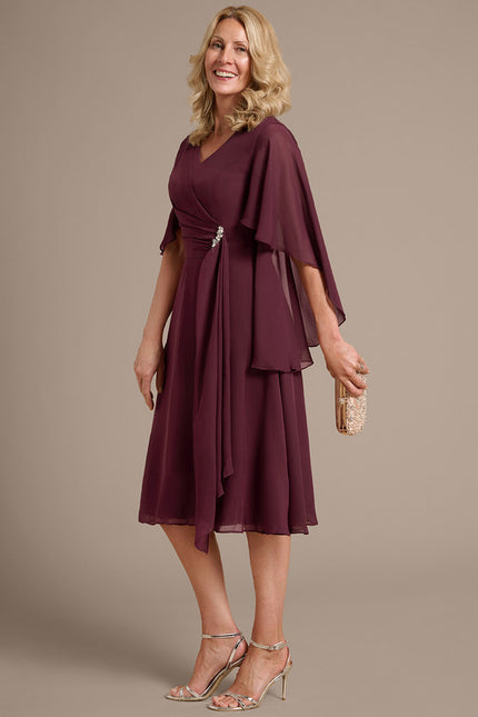 Robe Trapèze Élégance Prune - gallery 4