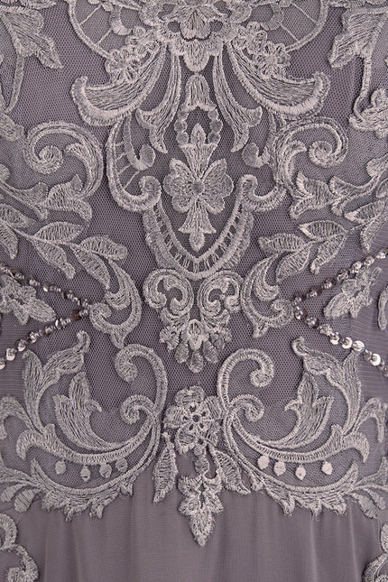 Robe Trapèze Élégance Grise Satinée - gallery 5