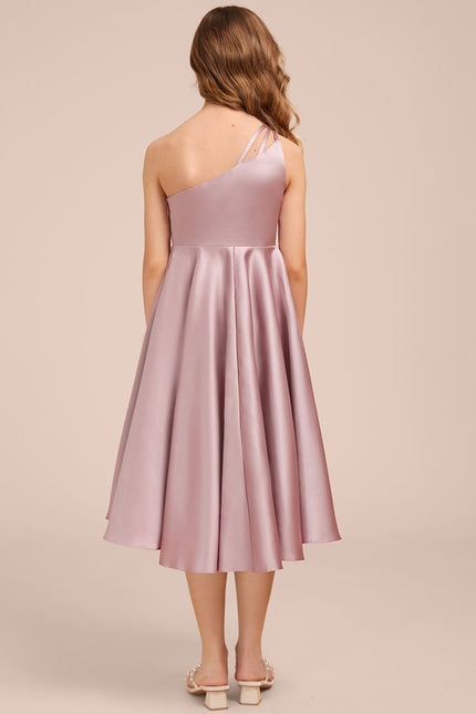 Robe Trapèze Satinée Lilas - gallery 6
