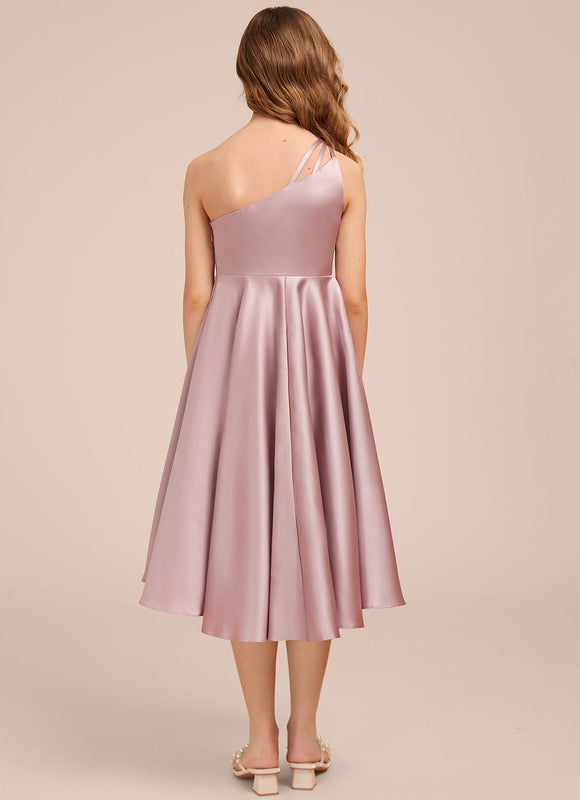 Robe Trapèze Satinée Lilas - gallery 6
