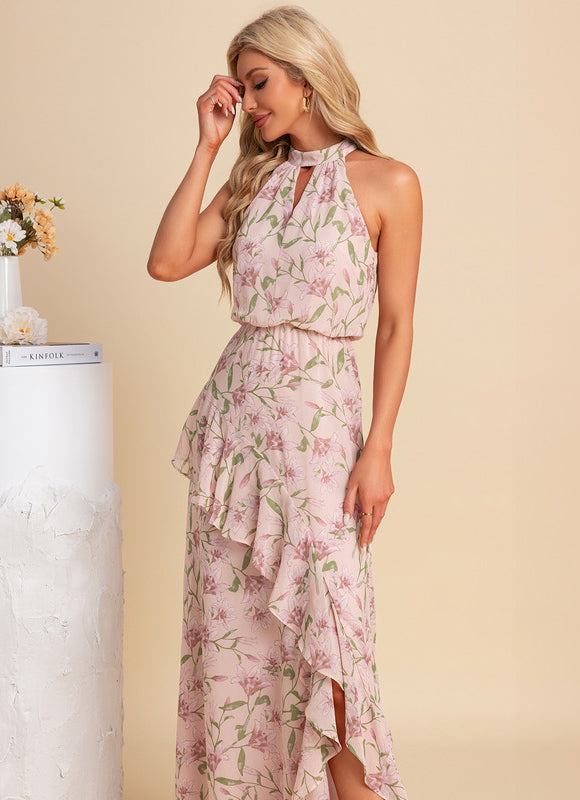 Robe Trapèze Éclat Floral Rose - gallery 6