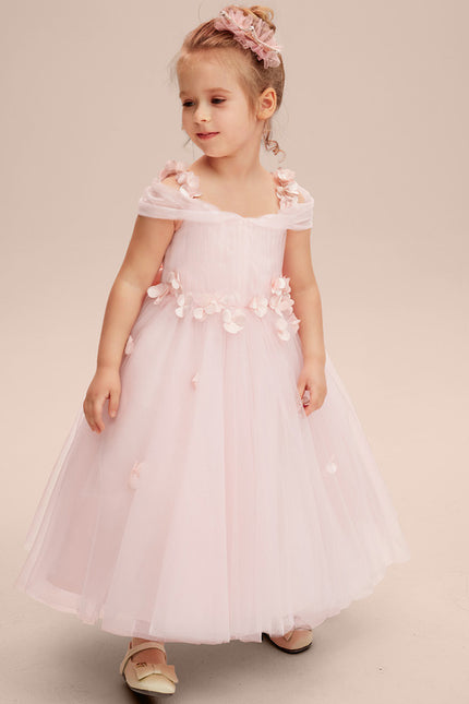 Robe Trapèze Rose Pastel À Fleurs 3D - gallery 1