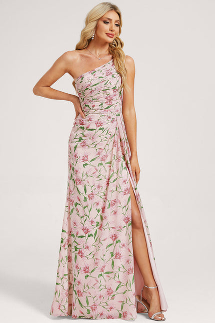 Robe Trapèze Asymétrique Beige - gallery 3