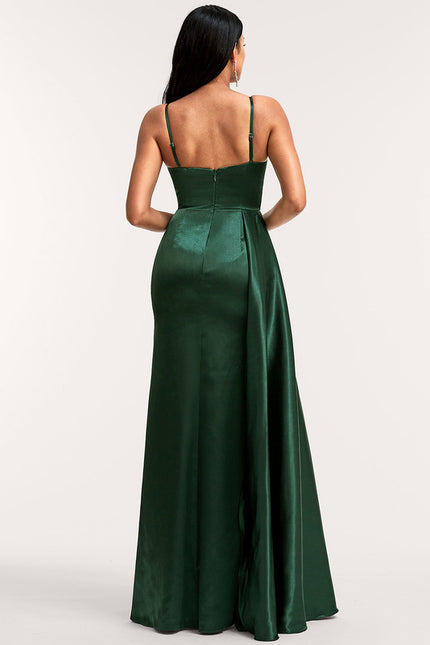 Robe Trapèze Satin Doré Élégante - gallery 2