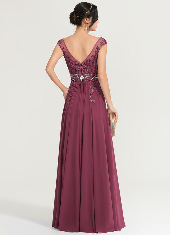 Robe Trapèze Aubergine Élégante - gallery 1