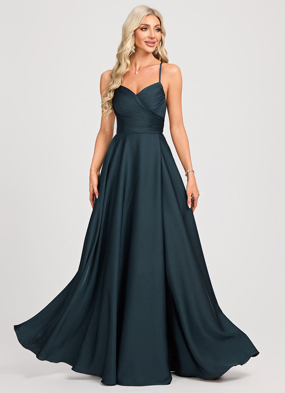 Robe Trapèze Satin Énigmatique - gallery 1