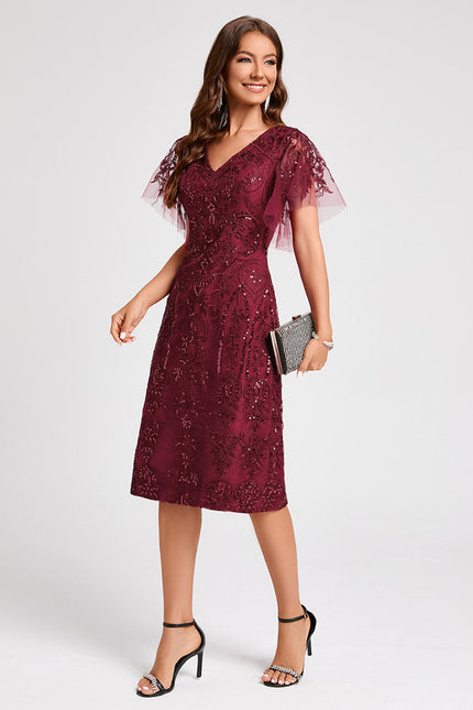 Robe Trapèze Élégance Bordeaux Chic - gallery 1