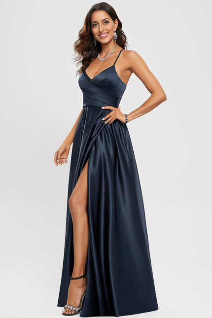 Robe Trapèze Éclat Satiné Doré - gallery 3
