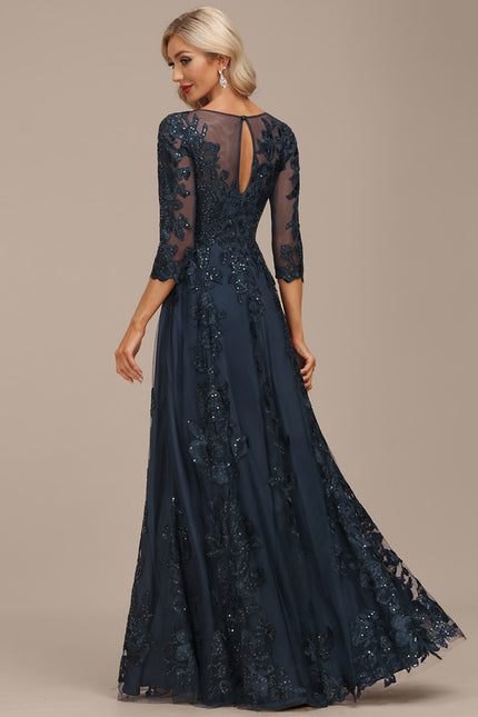 Robe Trapèze Éclat Bleu Nuit - gallery 3