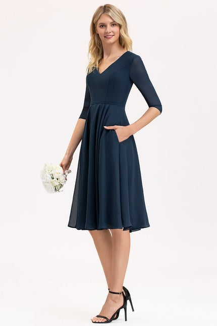 Robe Trapèze Drapé Élégant Chic - gallery 6