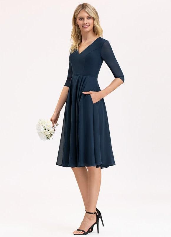 Robe Trapèze Drapé Élégant Chic - gallery 6