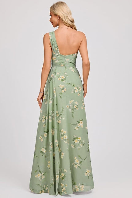 Robe Trapèze Asymétrique Beige - gallery 5