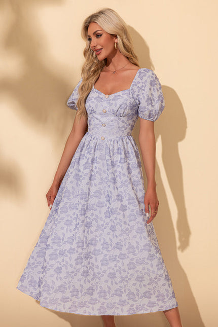 Robe Trapèze Rosée Épanouie - gallery 3