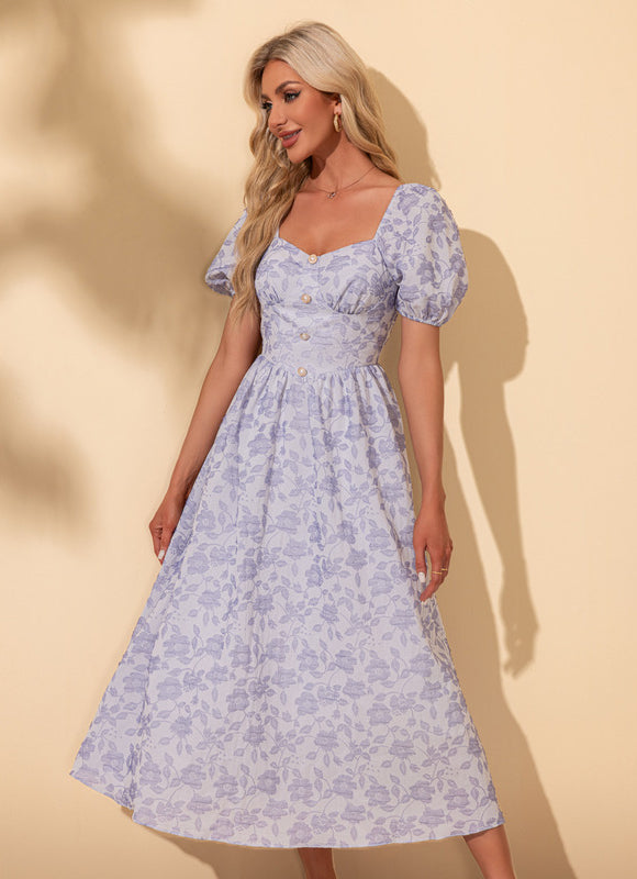 Robe Trapèze Rosée Épanouie - gallery 3