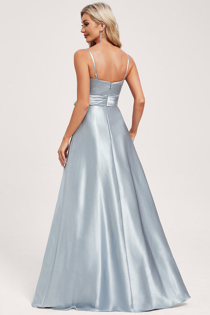 Robe Trapèze Satin Doré Élégante - gallery 4