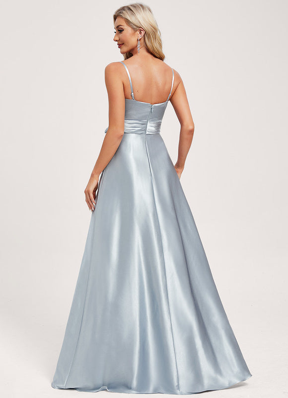 Robe Trapèze Satin Doré Élégante - gallery 4