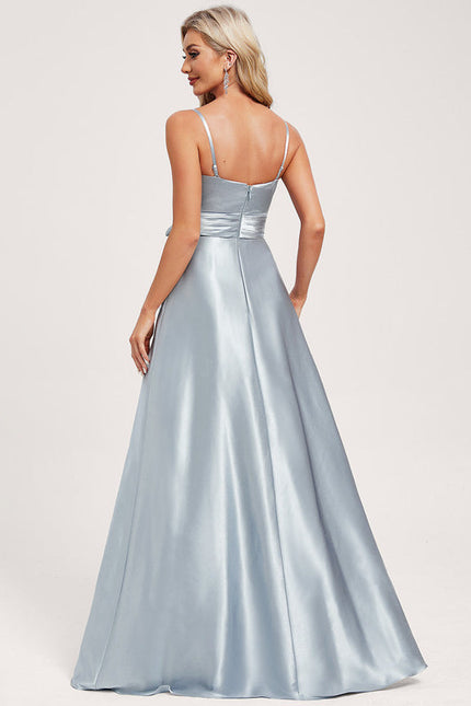 Robe Trapèze Satin Doré Élégante - gallery 4