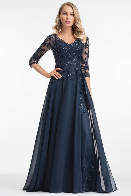Robe Trapèze Marine Éclatante - gallery 1