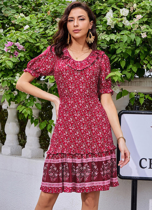 Robe Trapèze Fleur De Cerise - gallery 4