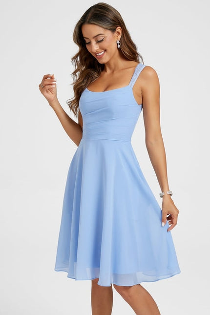 Robe Trapèze Bleu Doux Chic - gallery 2