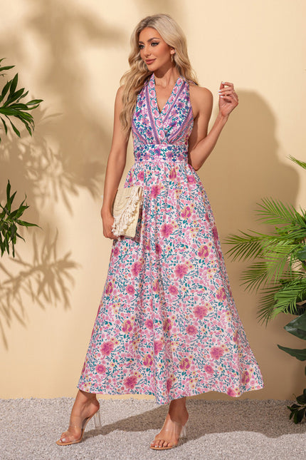 Robe Trapèze Fleurie Éclatante - gallery 3
