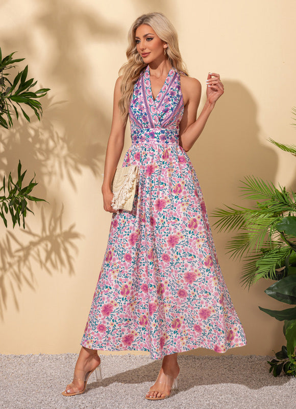 Robe Trapèze Fleurie Éclatante - gallery 3