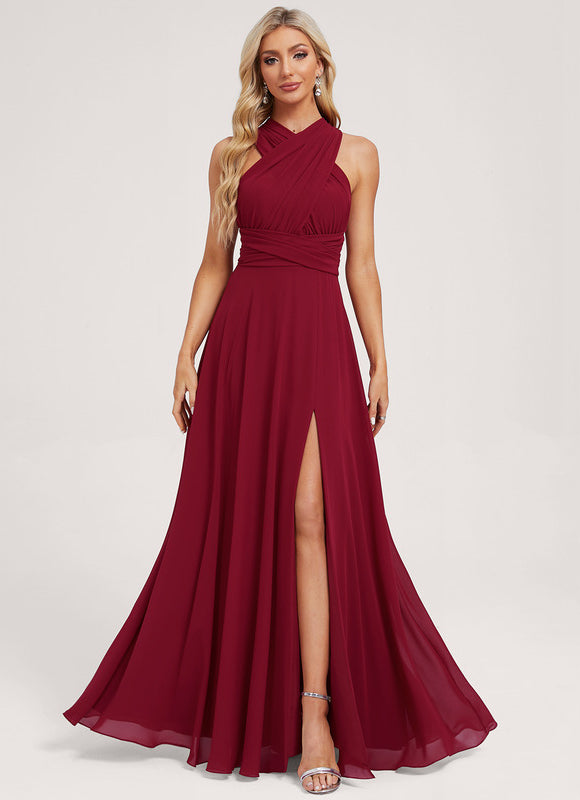 Robe Trapèze Fluide Bordeaux - gallery 1