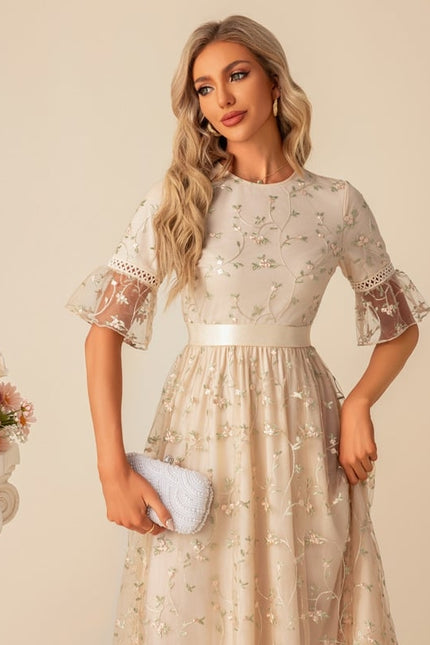 Robe Trapèze Floral Évanescence - gallery 2