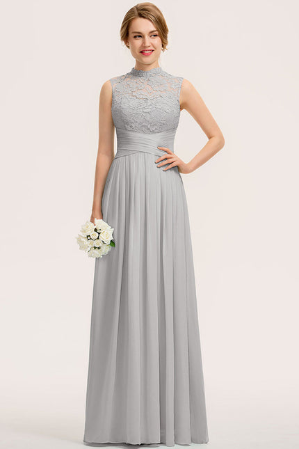 Robe Trapèze Gris Aérien Élégant - gallery 1