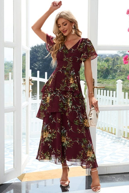 Robe Trapèze Fleur Rose Éthérée