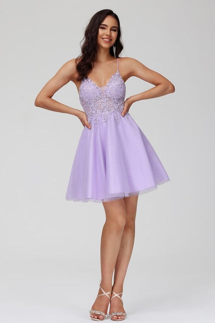 Robe Trapèze Rêve Lilas Flottant - gallery 6